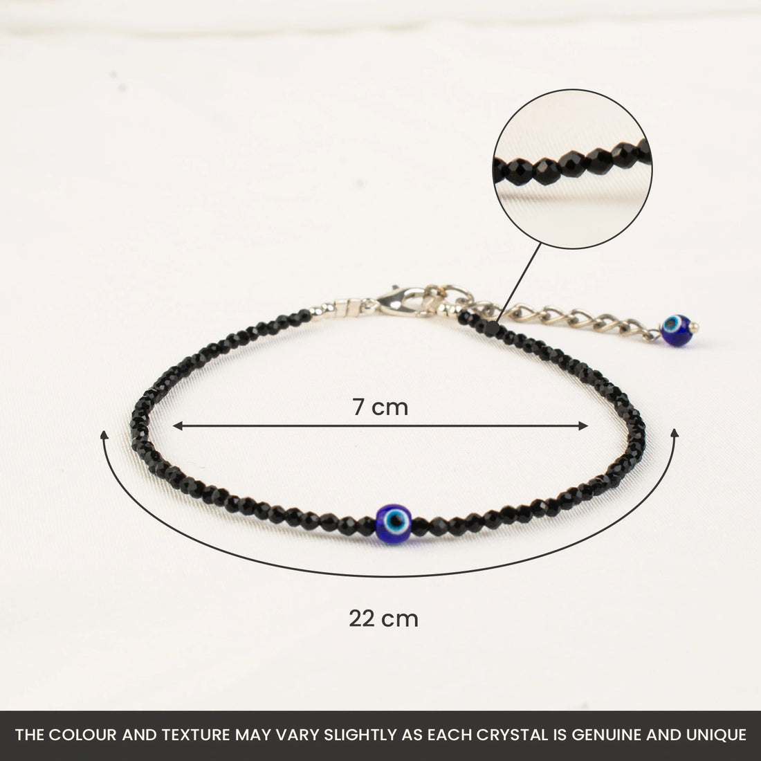 đ§ż Black Tourmaline Anklet with Evil Eye Charm đ¤â¨