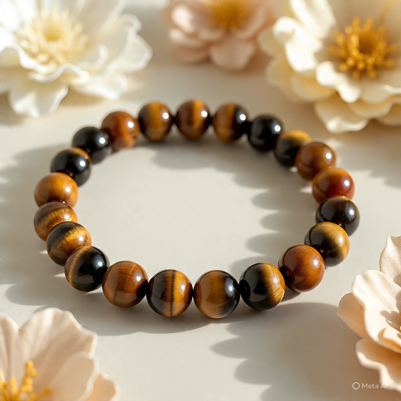 Natural Tiger Eye Bracelet 8mm - Confidence & Protection | For Men & Women