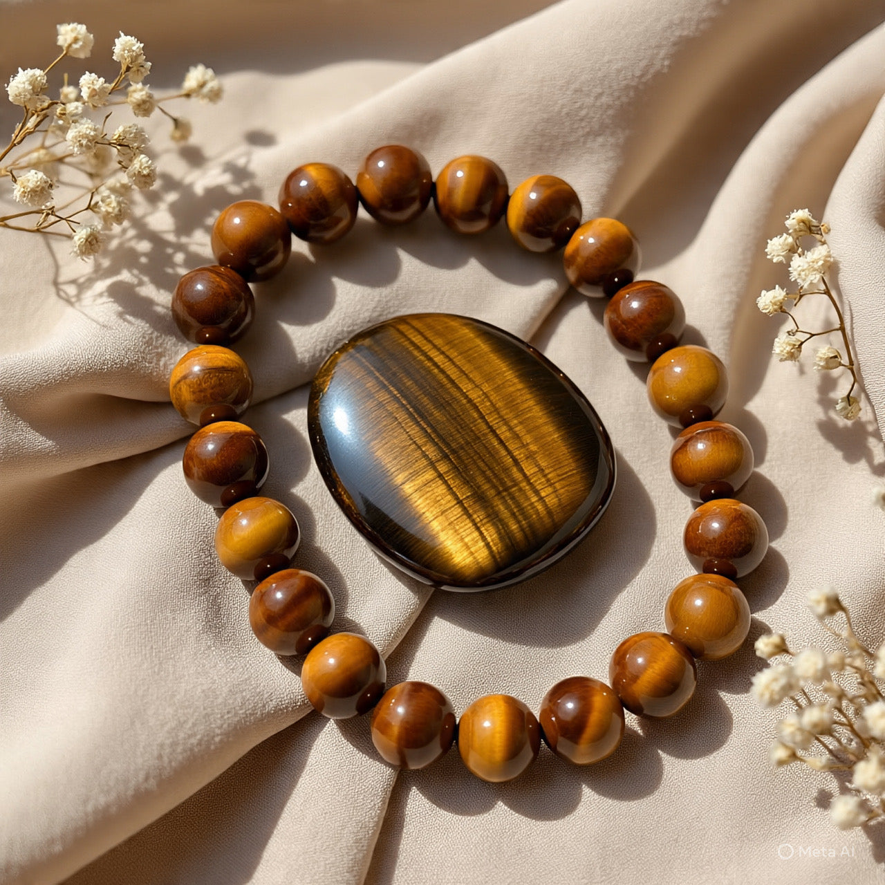 Natural Tiger Eye Bracelet 8mm - Confidence & Protection | For Men & Women