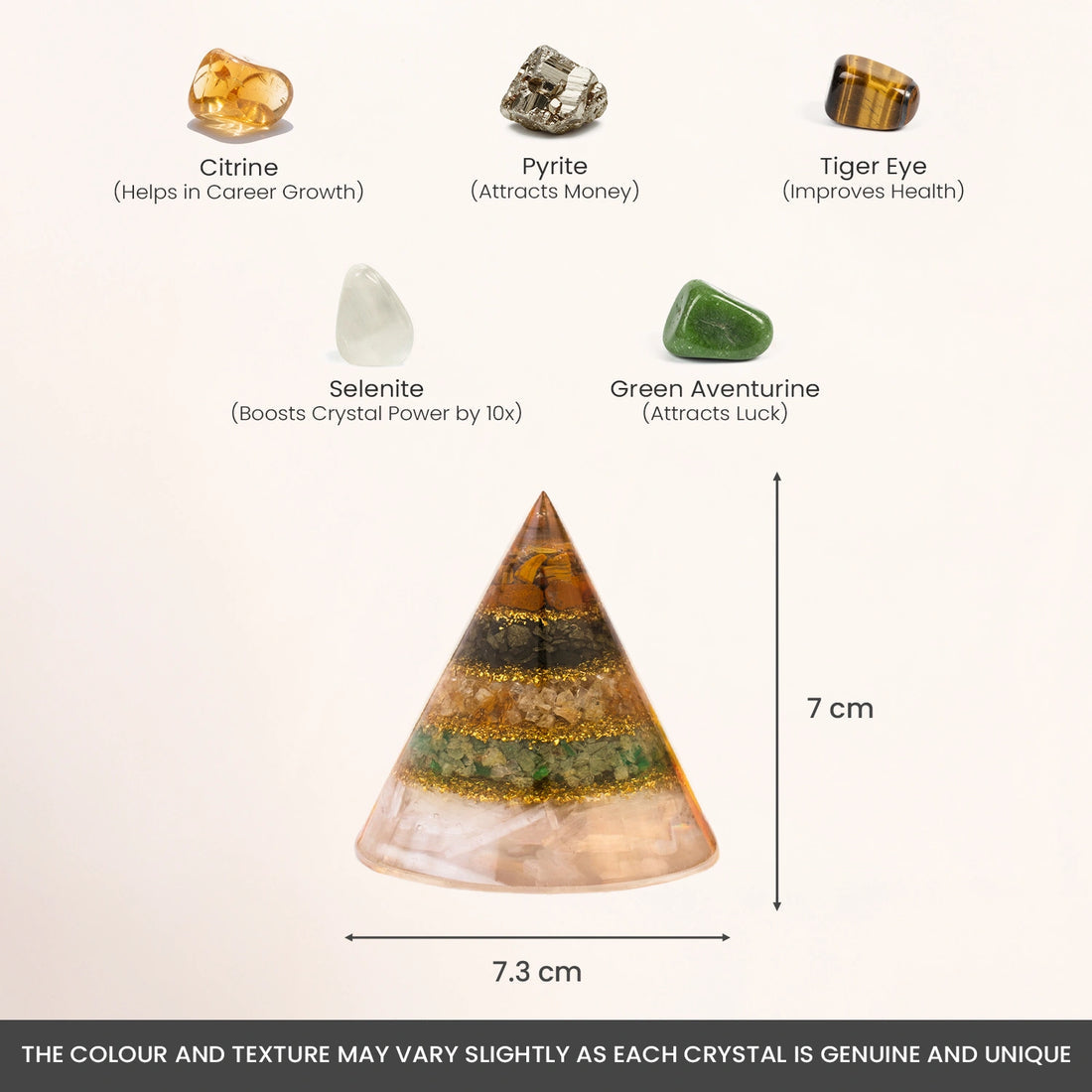 🦉 Conical Dhan Yog Pyramid with Selenite Base ✨