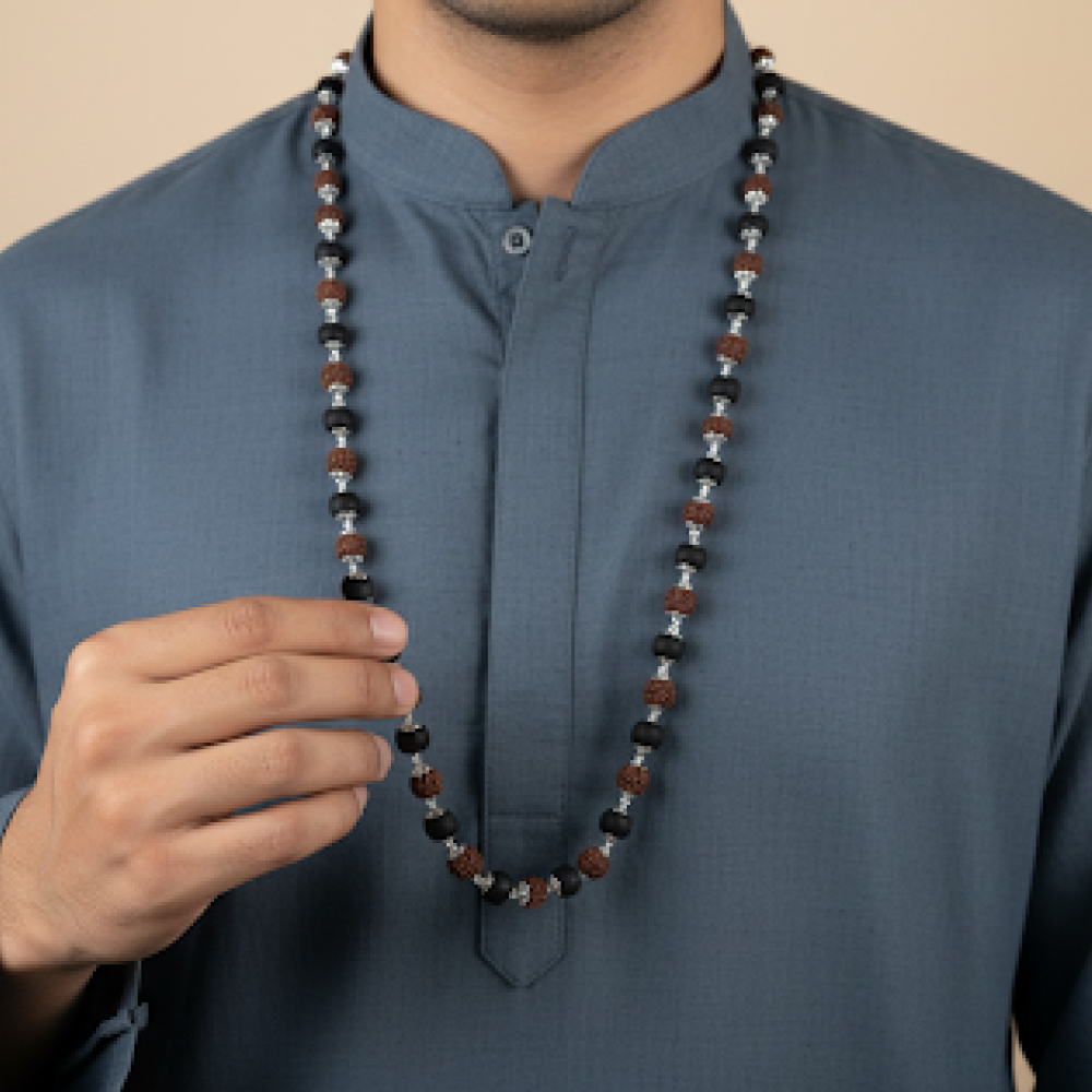 📿 Siddh Rudraksha & Karungali Mala 54 Beads 6mm ✨