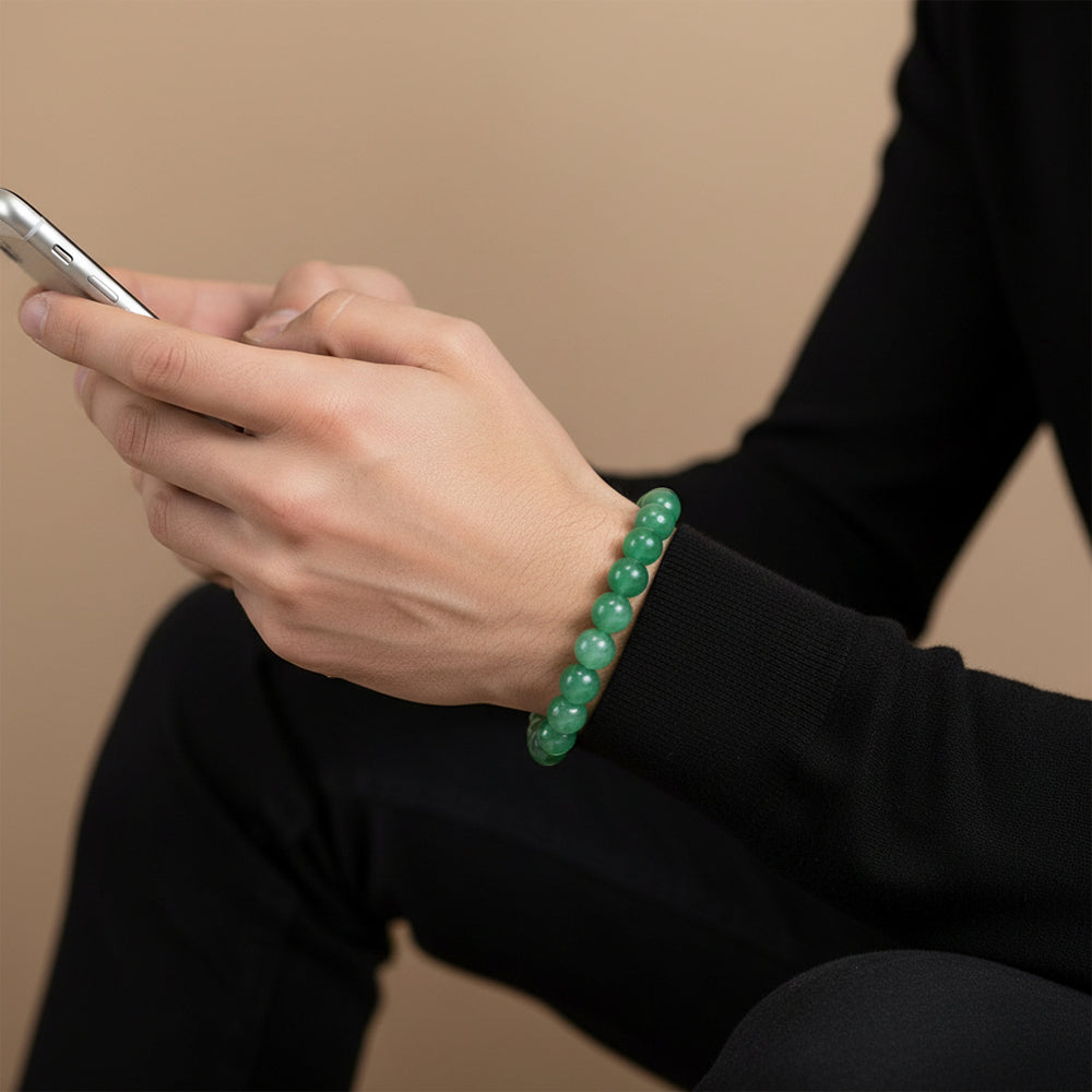 💚 Green Aventurine Crystal Bracelet 🍀 - Money & Luck Stone