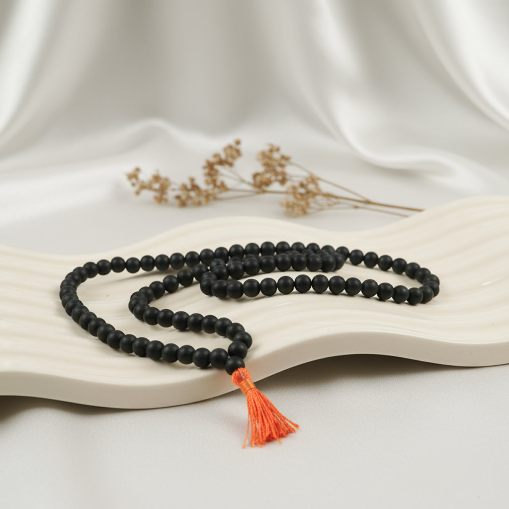 Original Karungali Mala 108 Beads | Ebony Wood Jap Mala for Protection & Positivity