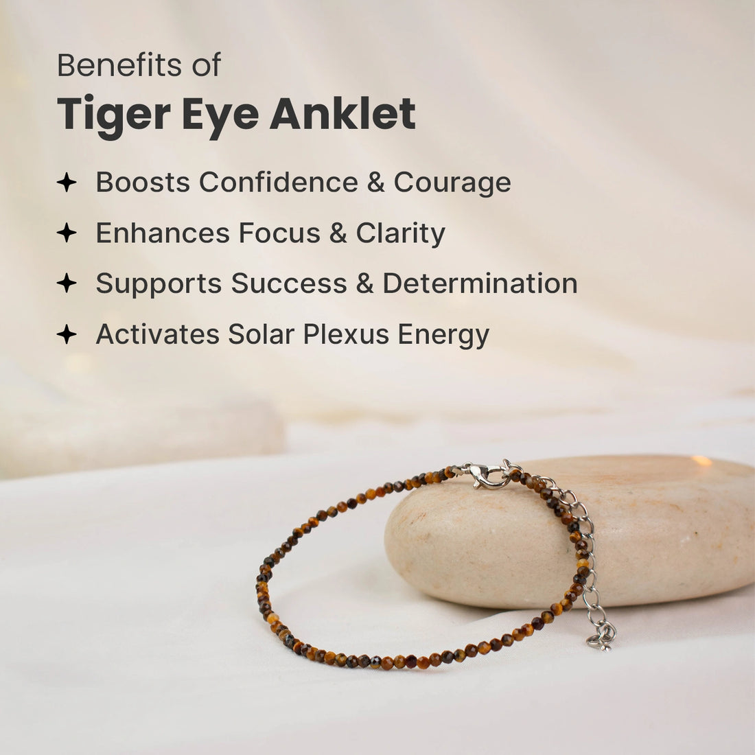 Natural Tiger Eye Anklet | Protection, Confidence & Good Luck

Anklet for Women