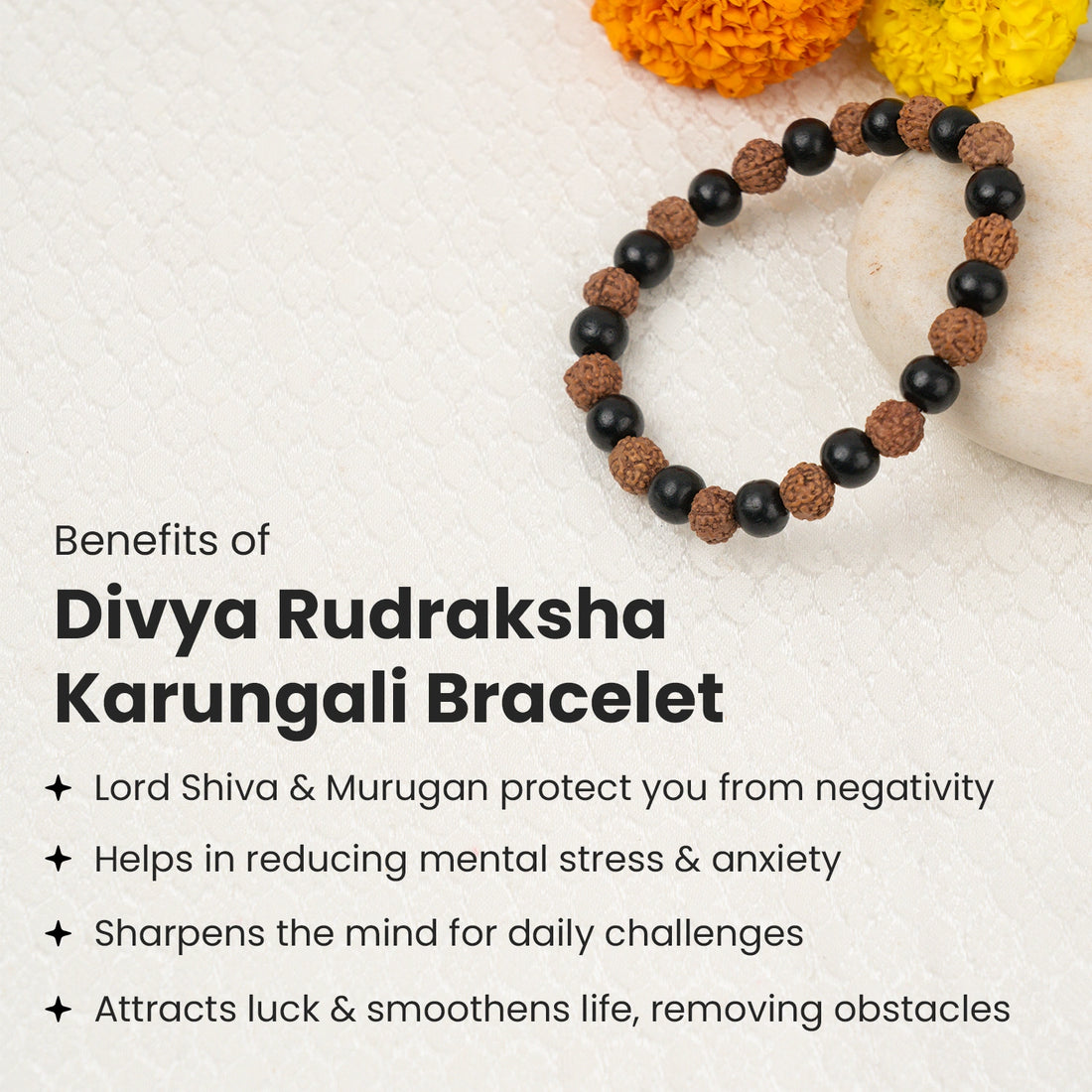 Rudraksha Karungali Bracelet | Protection, Health & Prosperity Combo 🧿✨