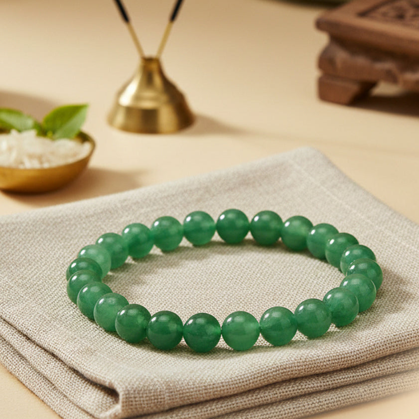 💚 Green Aventurine Crystal Bracelet 🍀 - Money & Luck Stone
