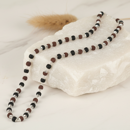 📿 Siddh Rudraksha & Karungali Mala 54 Beads 6mm ✨