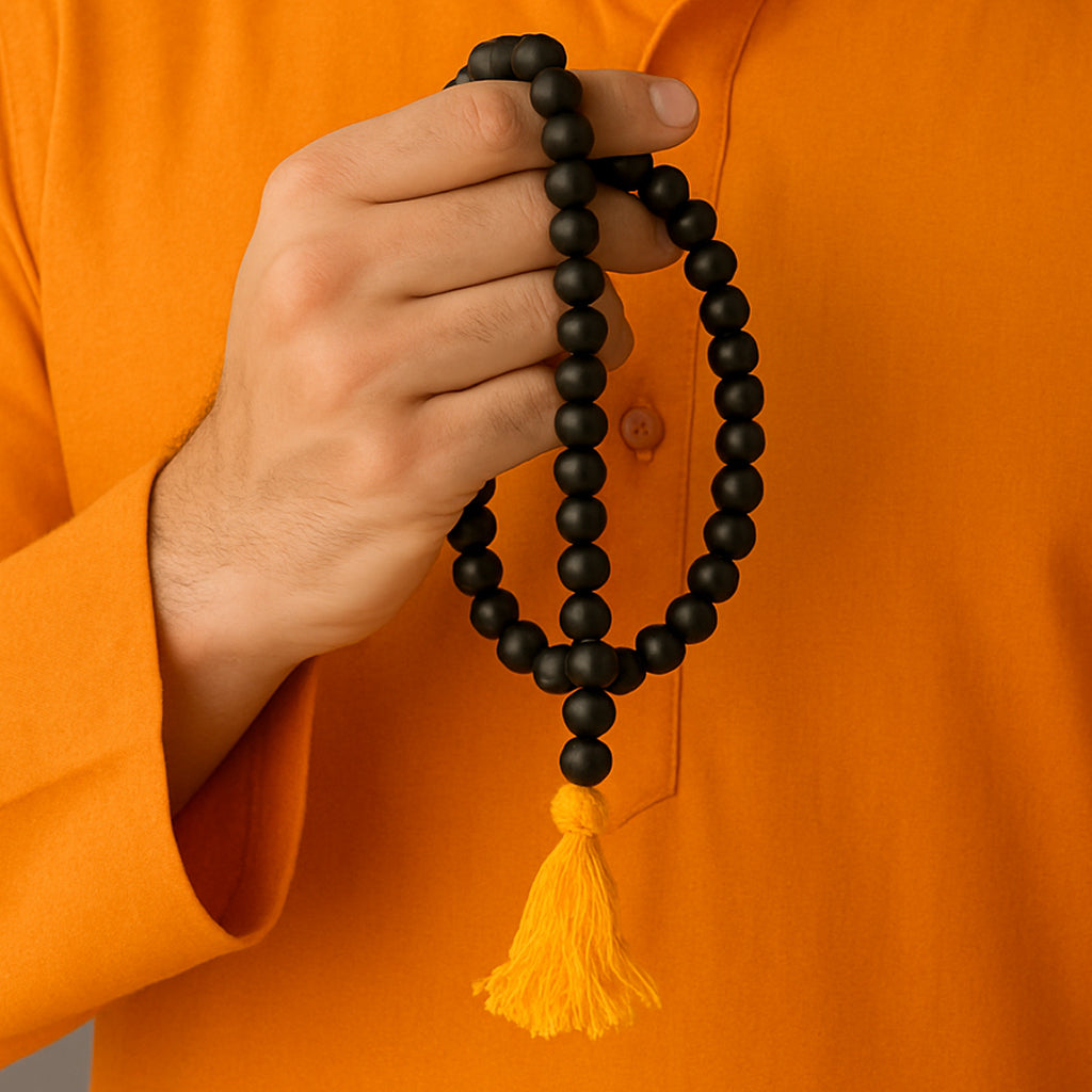 Original Karungali Mala 108 Beads | Ebony Wood Jap Mala for Protection & Positivity
