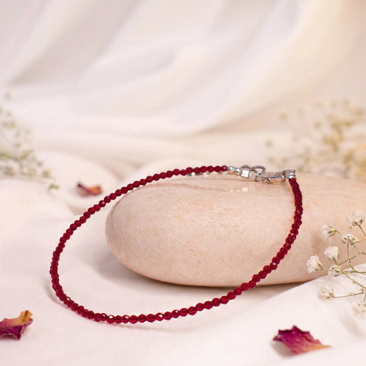 Natural Garnet Anklet | Passion, Energy & Love Crystal Anklet for Women