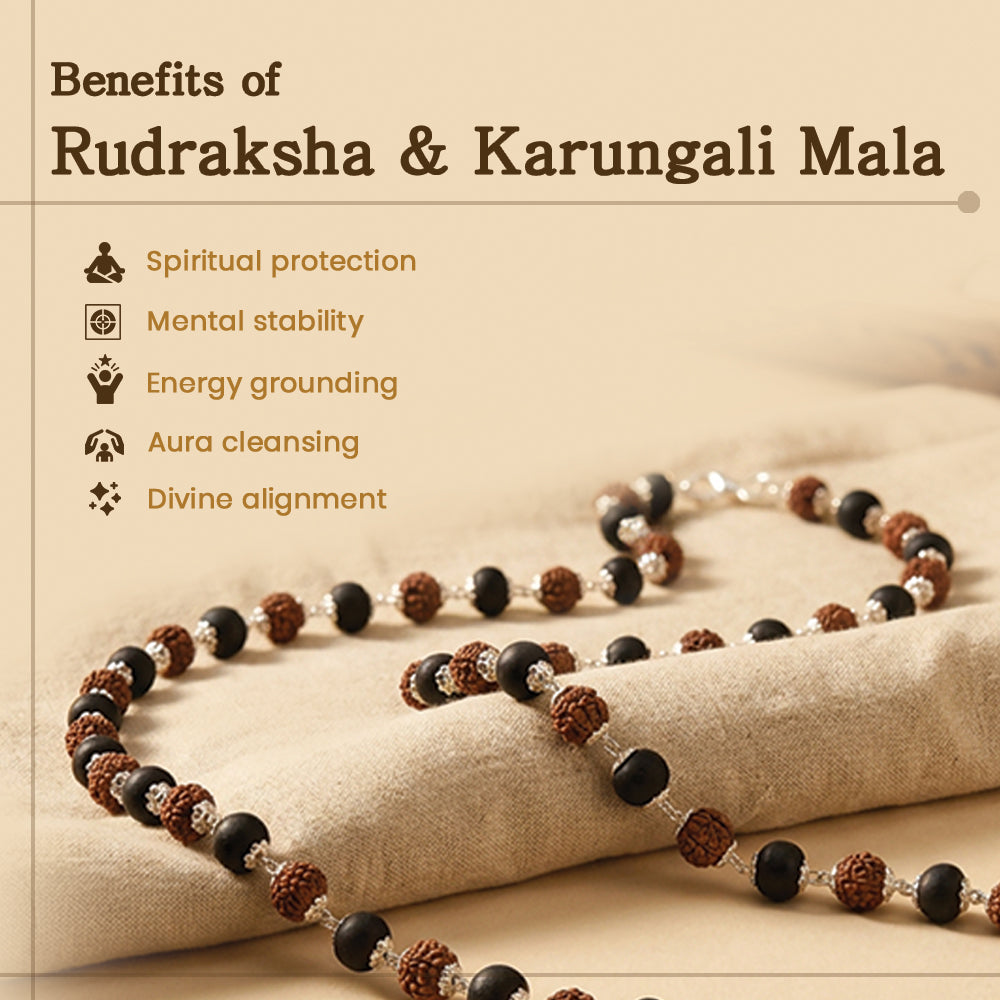 📿 Rudraksha Karungali Mala 54 Beads 8mm 🔱✨