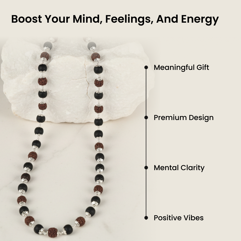 📿 Siddh Rudraksha & Karungali Mala 54 Beads 6mm ✨