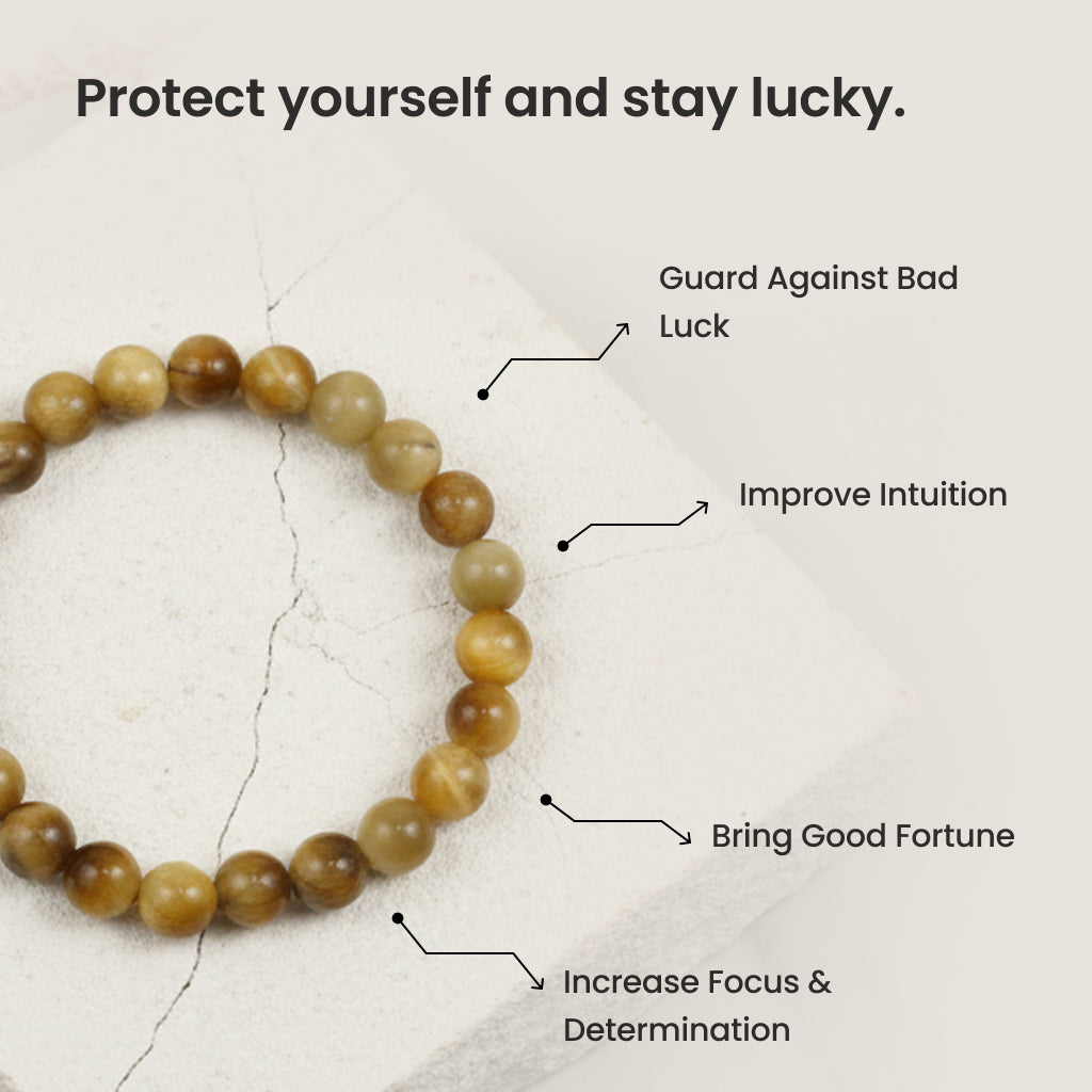 👁️✨ Cat's Eye Stone Beaded Bracelet | Natural Gemstone Protection + Prosperity 🐈👁️