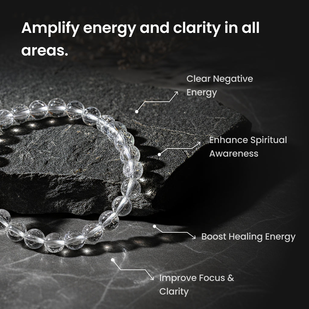 🤍✨ Clear Quartz Bracelet | Master Healing Crystal | Energy Amplifier ✨🤍