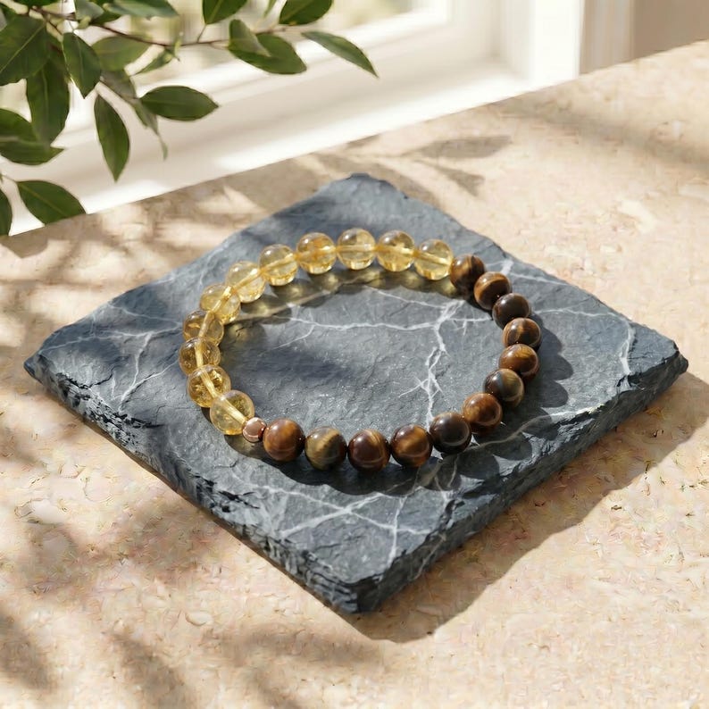 Tiger's Eye & Citrine Bracelet 🦁✨ | Wealth, Confidence & Protection Combo 🧿✨