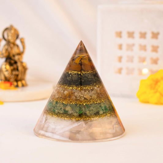🦉 Conical Dhan Yog Pyramid with Selenite Base ✨