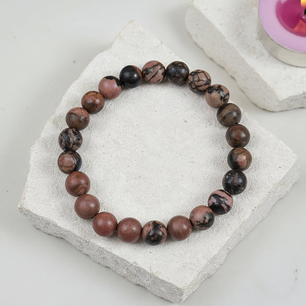 💖 Rhodonite Bracelet 🌸 - Love, Healing & Forgiveness Stone