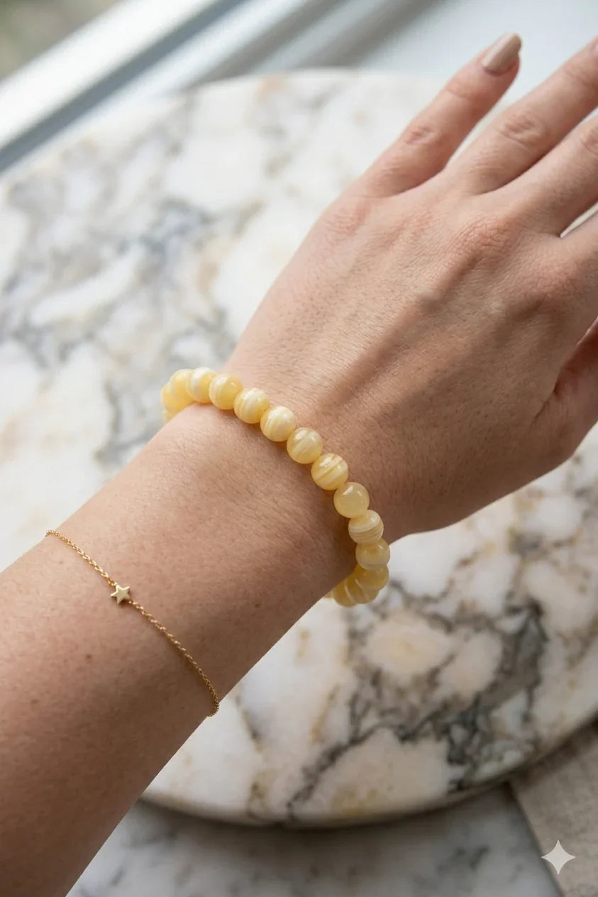 🌟 Yellow Calcite Bracelet 💛 - Confidence & Money Energy