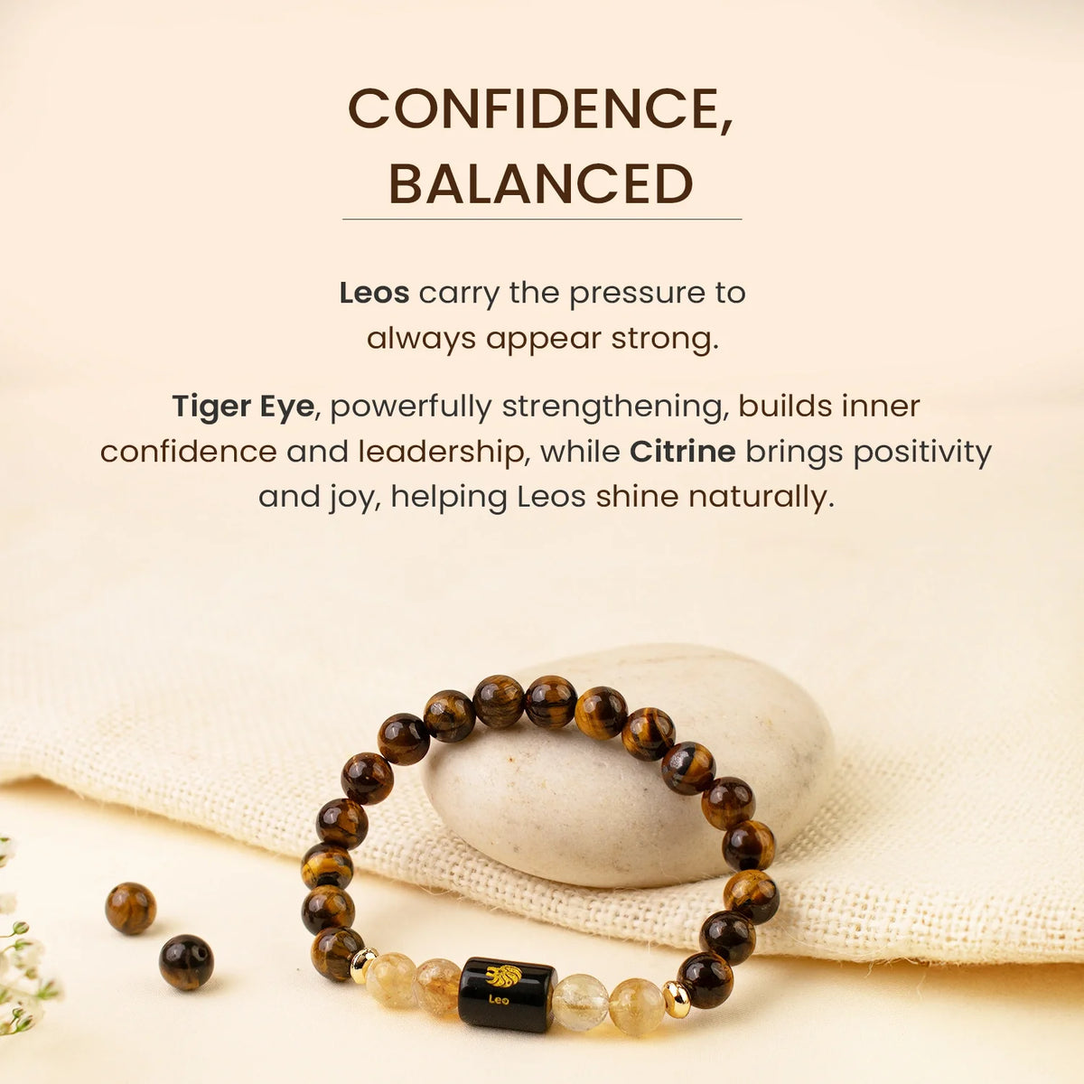 Leo (सिंह राशि) Zodiac Tiger Eye & Citrine Bracelet
|| 23 Jul – 22 Aug ||