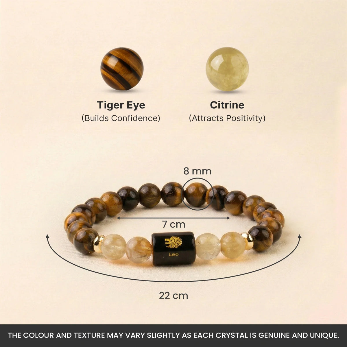 Leo (सिंह राशि) Zodiac Tiger Eye & Citrine Bracelet
|| 23 Jul – 22 Aug ||