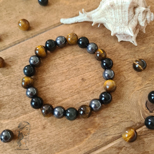 🧿 Triple Protection Bracelet 🖤✨ - Evil Eye + Black Tourmaline + Obsidian