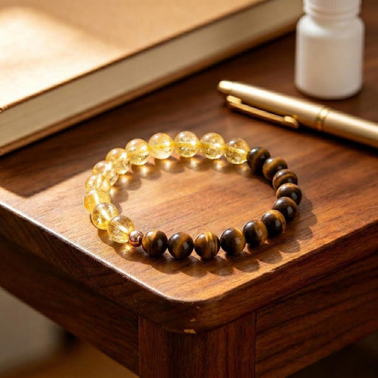 Tiger's Eye & Citrine Bracelet 🦁✨ | Wealth, Confidence & Protection Combo 🧿✨