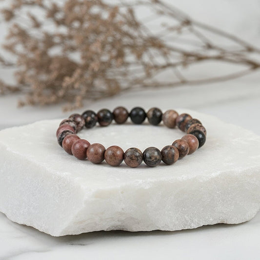 💖 Rhodonite Bracelet 🌸 - Love, Healing & Forgiveness Stone