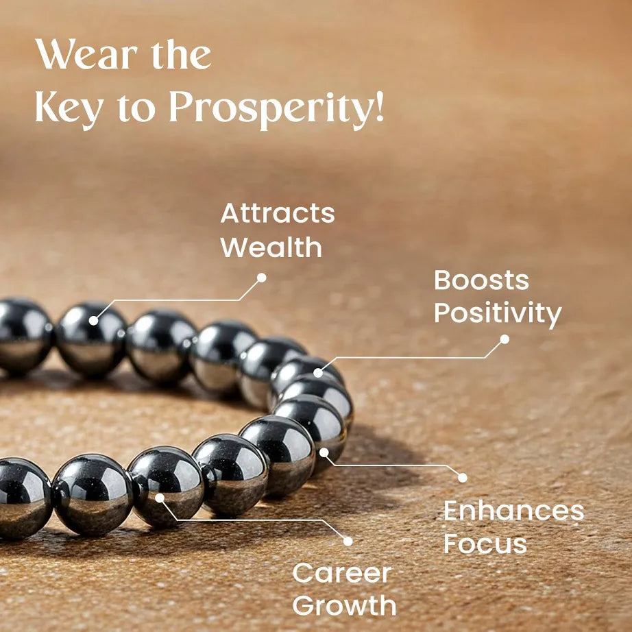 🖤 Hematite Bracelet ✨ | Grounding, Focus & Protection Stone